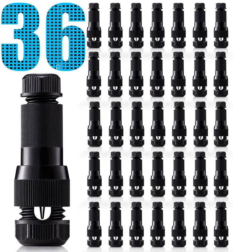 SUNVIE Low Voltage Wire Connector Waterproof Landscape Lighting Connectors 12-14 Gauge Wire Connectors, Low Voltage Landscape Wire Connectors for Path Light Spot Light and Other Outdoor Light, 36Pack - Image 1